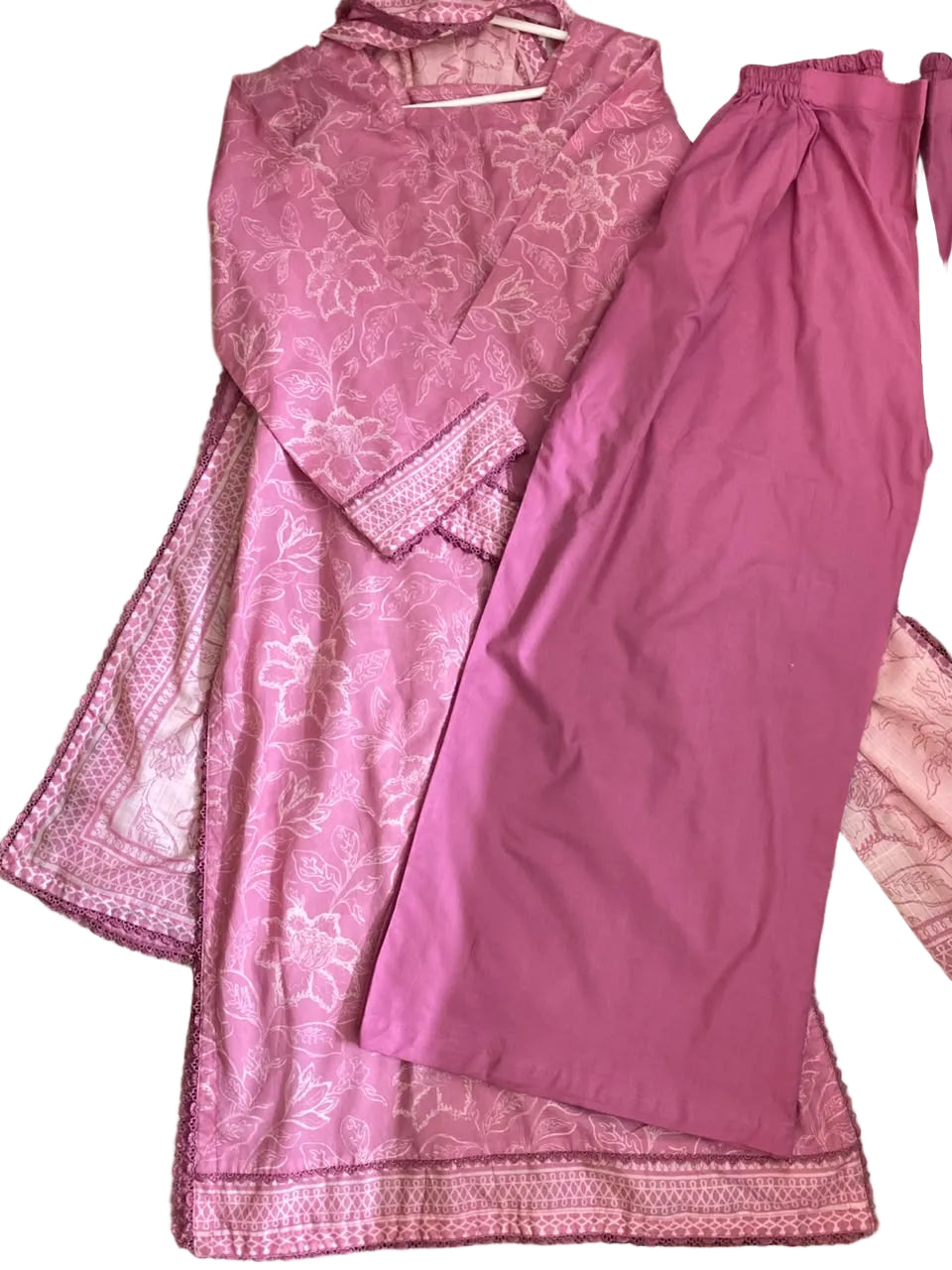 Pink Color 3pc stitched