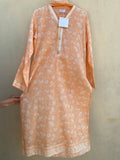 Peach 3pc stitched dress