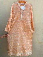 Peach 3pc stitched dress